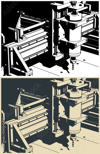 CNC Router sclose-up illustrations