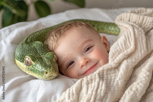 baby green Trimeresurus albolabris viper snake on white background photo