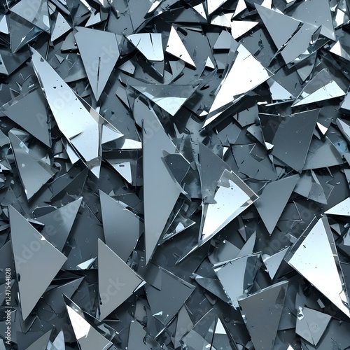 Digital Shards Broken glasslike shards with metal