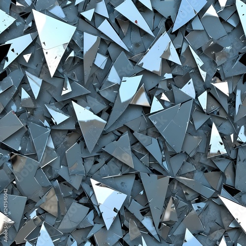 Digital Shards Broken glasslike shards with metal