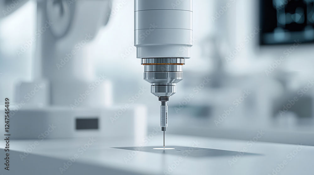 futuristic robotic surgical tool is poised above precision target, showcasing advanced technology in sterile medical environment. scene conveys innovation and precision in healthcare futuristic robotic surgical tool is poised above precision target, showcasing advanced technology in sterile medical environment. scene conveys innovation and precision in healthcare