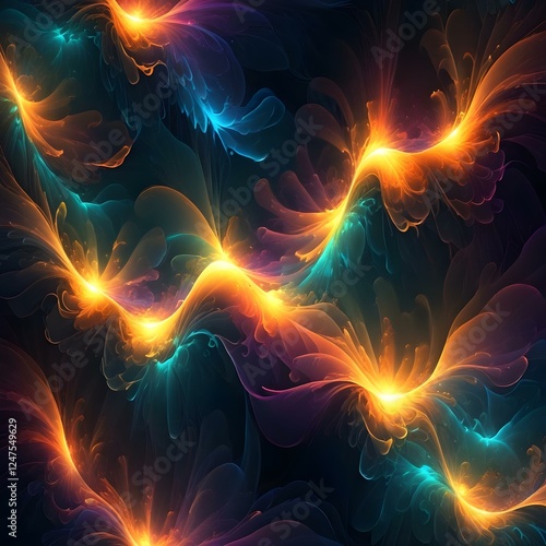 Abstract Luminous Layers Multilayered glowing