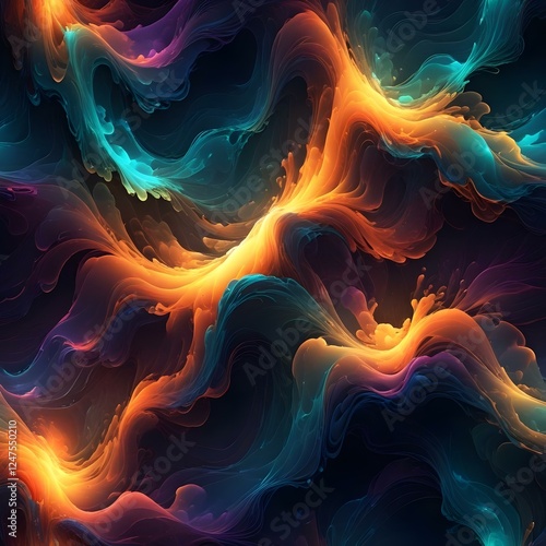 Abstract Luminous Layers Multilayered glowing