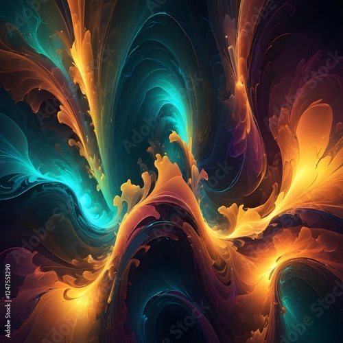 Abstract Luminous Layers Multilayered glowing