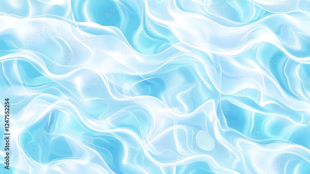 Fototapeta premium Abstract blue waves flowing, digital art background, website design