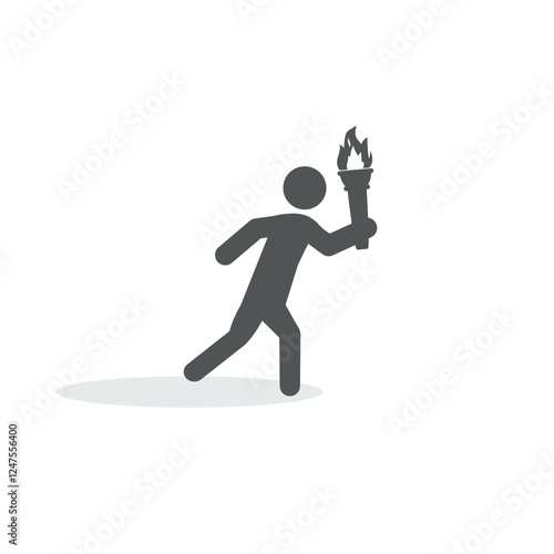 vector illustration of a flat design of a torchbearer runner.