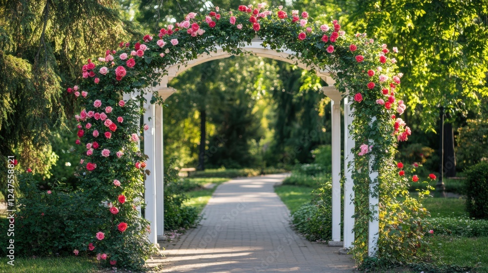 romantic rose archway garden path romantic rose archway garden path