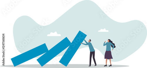 Reliability, trustworthy or skillful leadership protect or solve problem, trust or work responsible, supported partner.business concept.flat character.