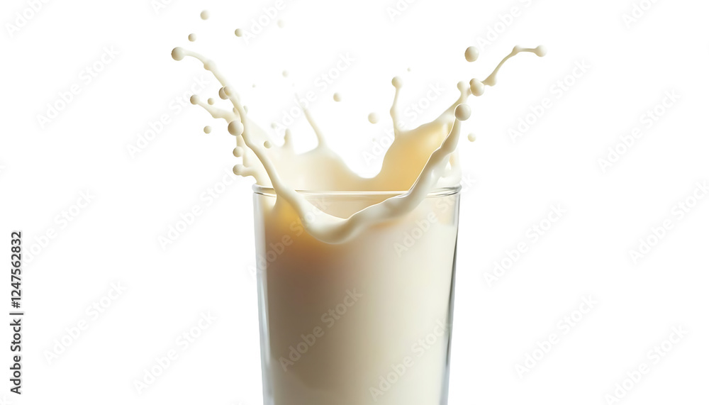 Milk splash in glass, isolated, healthy dairy beverage. Milk splash in glass, isolated, healthy dairy beverage.
