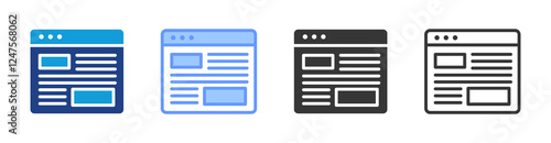 User Interface icon set multiple style collection