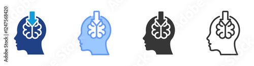 Cognitive Load icon set multiple style collection