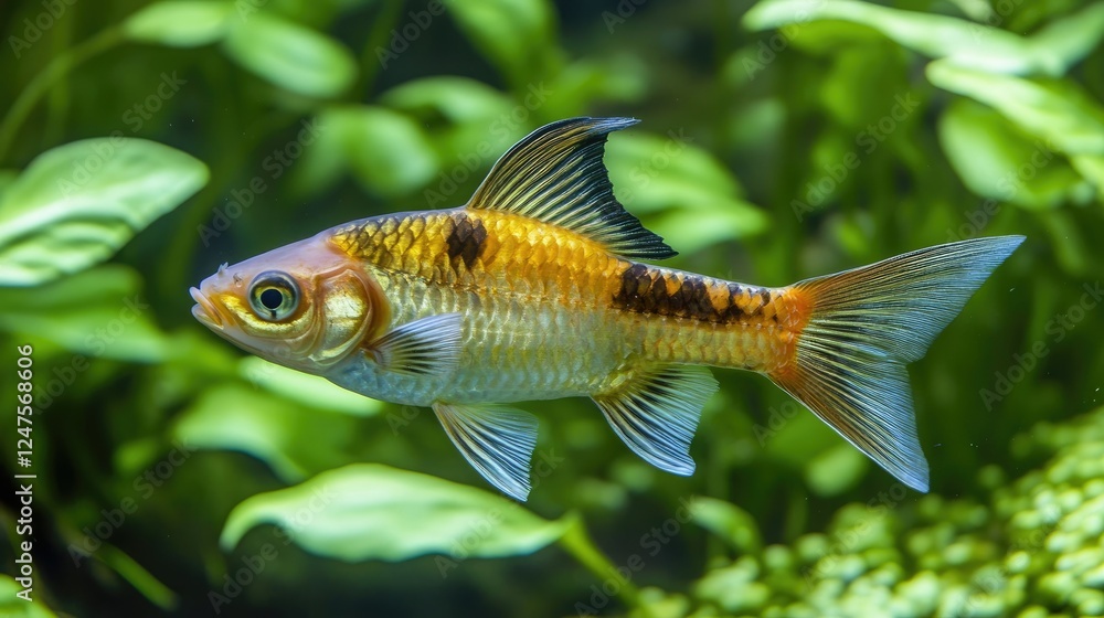 Fototapeta premium Stunning Koi Fish in Vibrant Aquatic Habitat