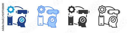 Multimodal Interaction icon set multiple style collection