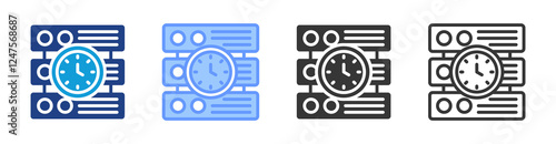 Real Time Data icon set multiple style collection