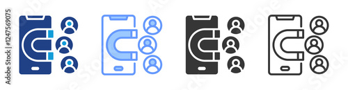 User Engagement icon set multiple style collection