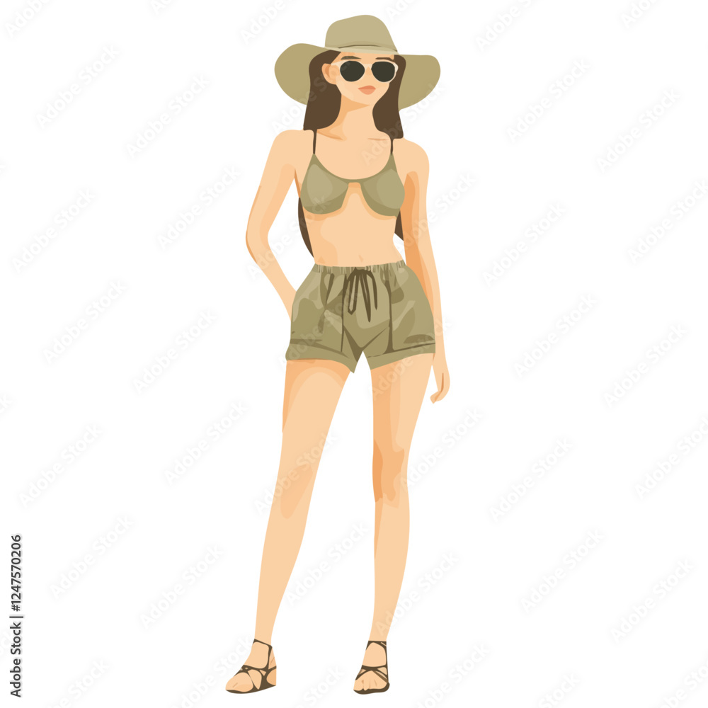 young woman in sunglasses North macedonia woman summer Clothes and style young woman in sunglasses North macedonia woman summer Clothes and style