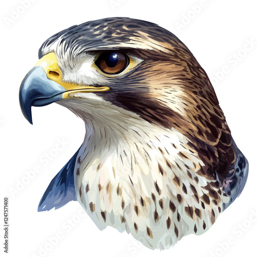 Falcon Head Vector Illustration | Majestic and Powerful Bird Art  
