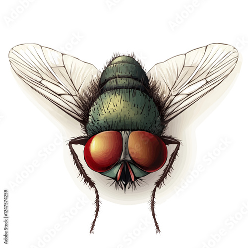 Fly Head Vector Illustration | Detailed Insect Artwork for Logos & Digital Designs  
