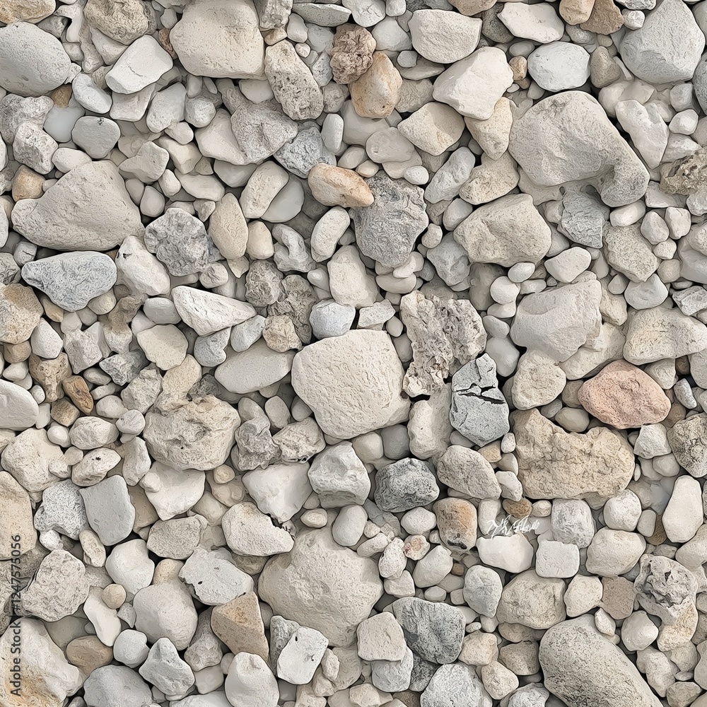 Natural pebble arrangement: varied stones in muted earth tones Natural pebble arrangement: varied stones in muted earth tones