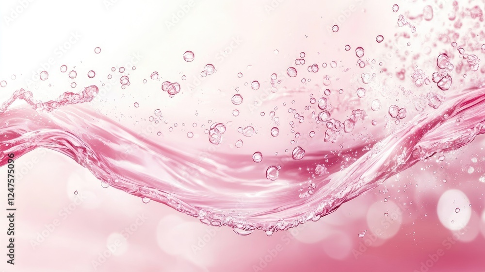 A flowing wave of pink water with bubbles, creating a vibrant and refreshing visual effect. A flowing wave of pink water with bubbles, creating a vibrant and refreshing visual effect.