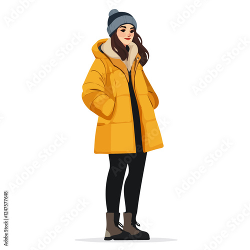 Wallpaper Mural vector illustration of a woman in winter clothes Slovakia style Torontodigital.ca