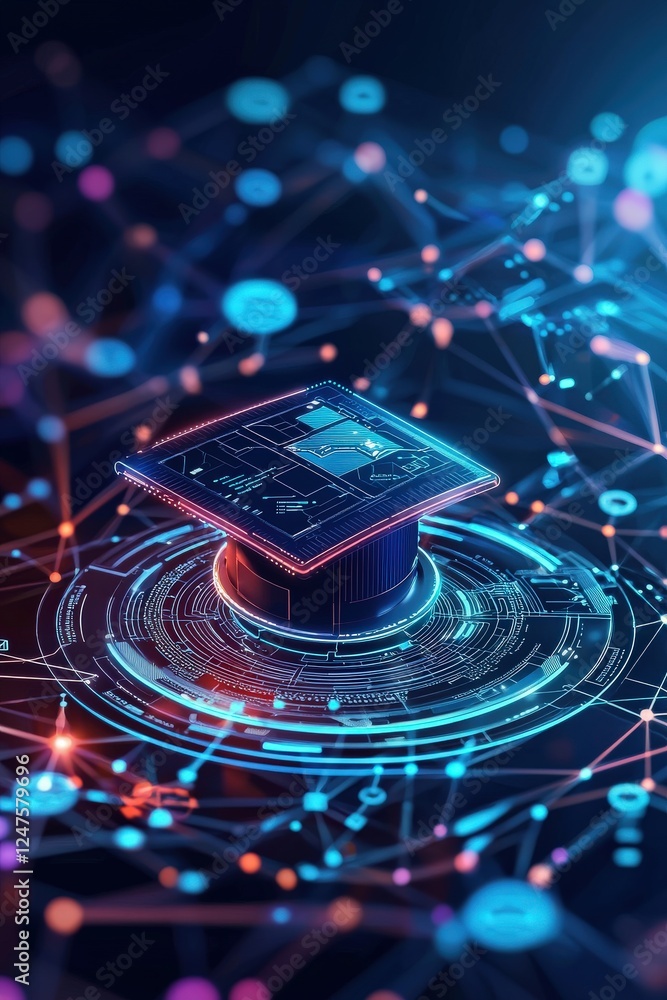 Futuristic visuals of virtual schools regulated by advanced education policies. Futuristic visuals of virtual schools regulated by advanced education policies.