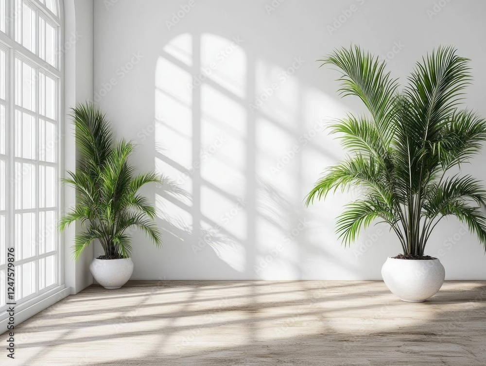 Sunlight Streams Through Window onto Plants in Room Sunlight Streams Through Window onto Plants in Room