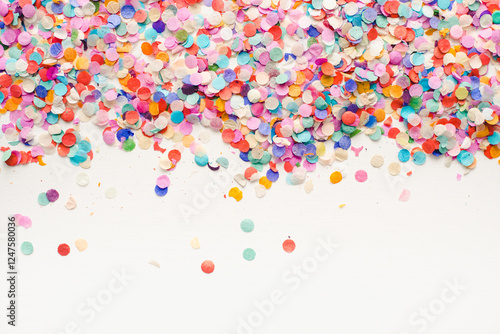 Сonfetti on white backgroundю. Сolor background.