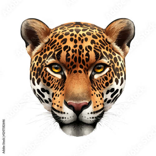 Jaguar Head Vector Illustration | Fierce Big Cat Artwork for Logos & Digital Designs  
