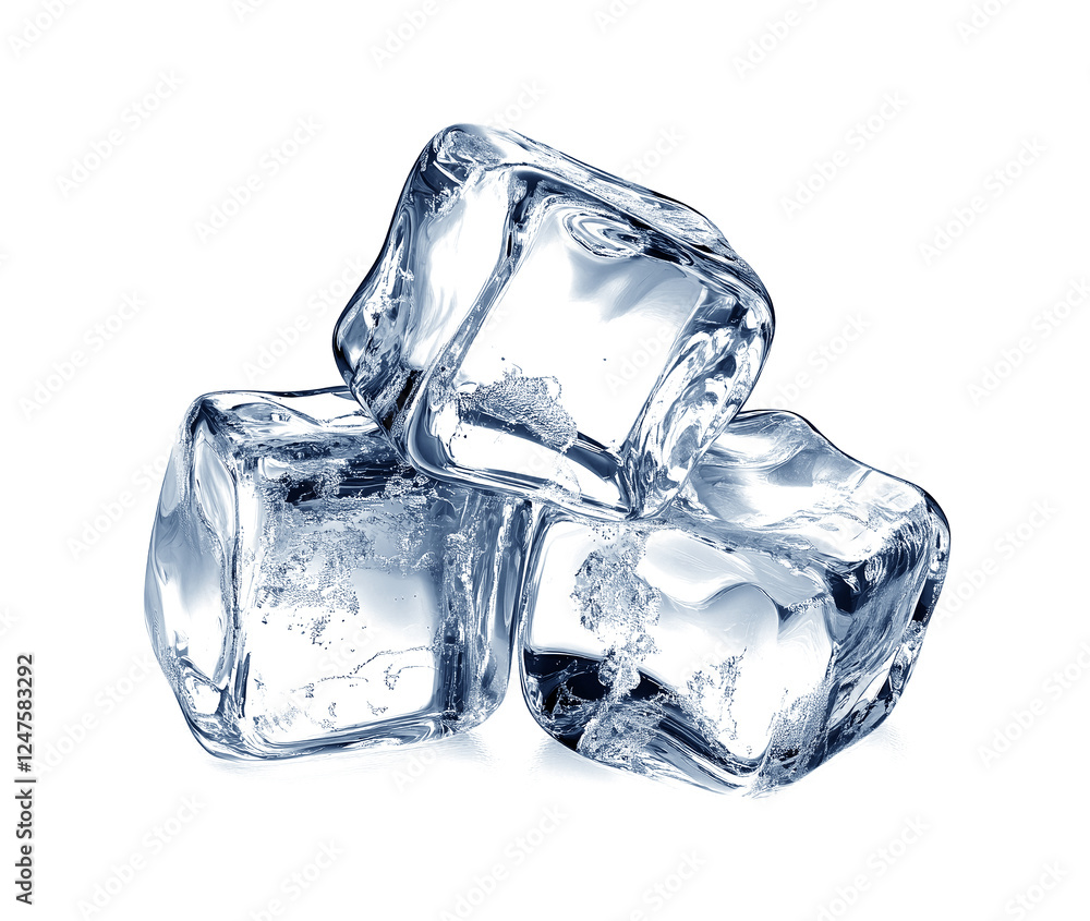 Obraz premium Ice cubes isolated on white background