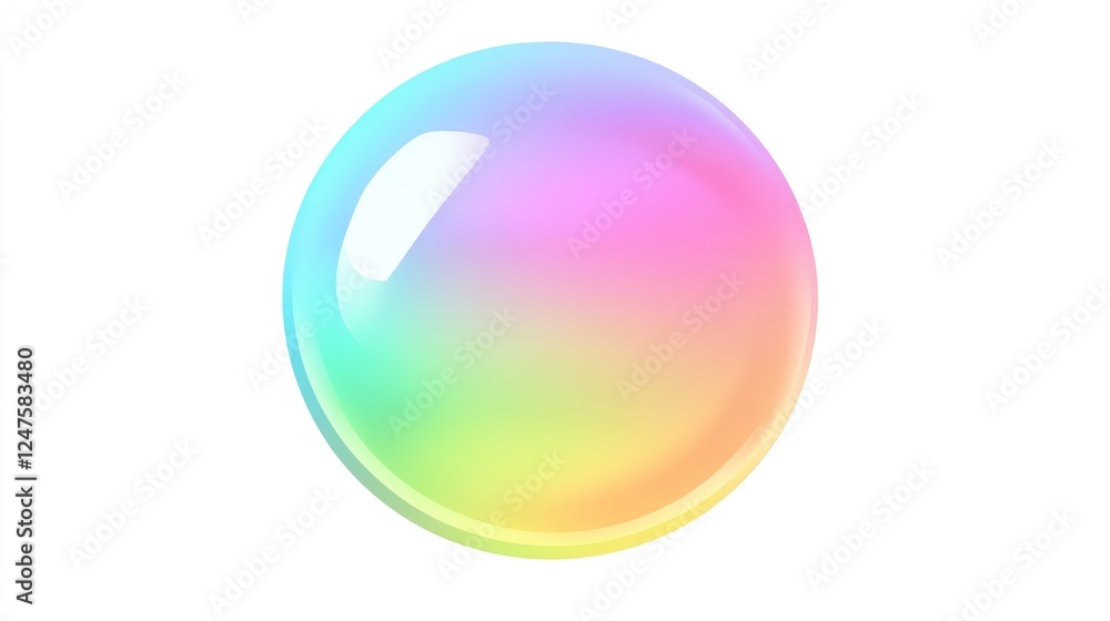 A colorful, translucent bubble with a soft gradient of pastel hues. A colorful, translucent bubble with a soft gradient of pastel hues.