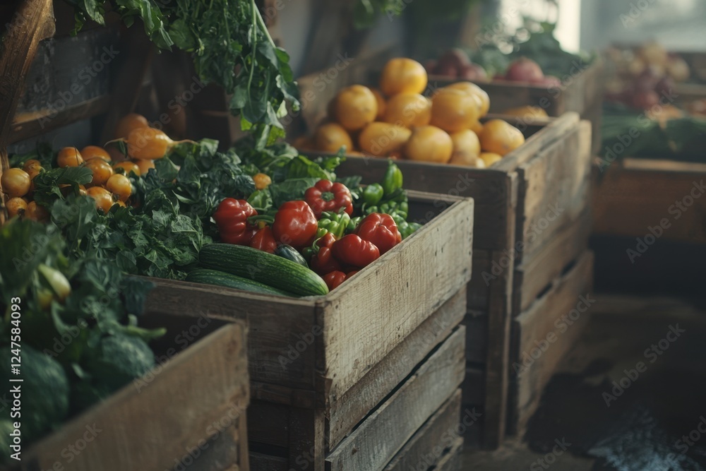 Vibrant selection of fresh fruits and vegetables at a local organic market. Vibrant selection of fresh fruits and vegetables at a local organic market.