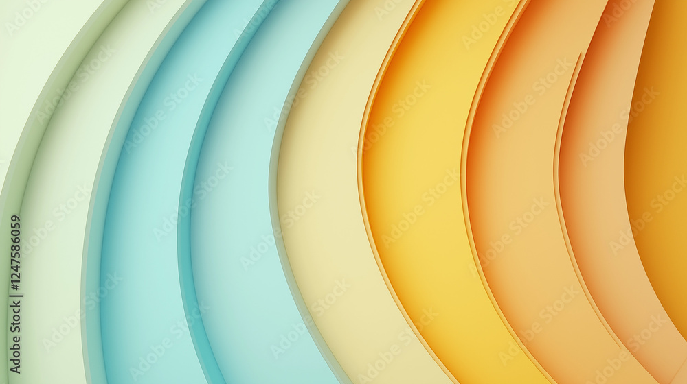Colorful curving shapes background with copy space