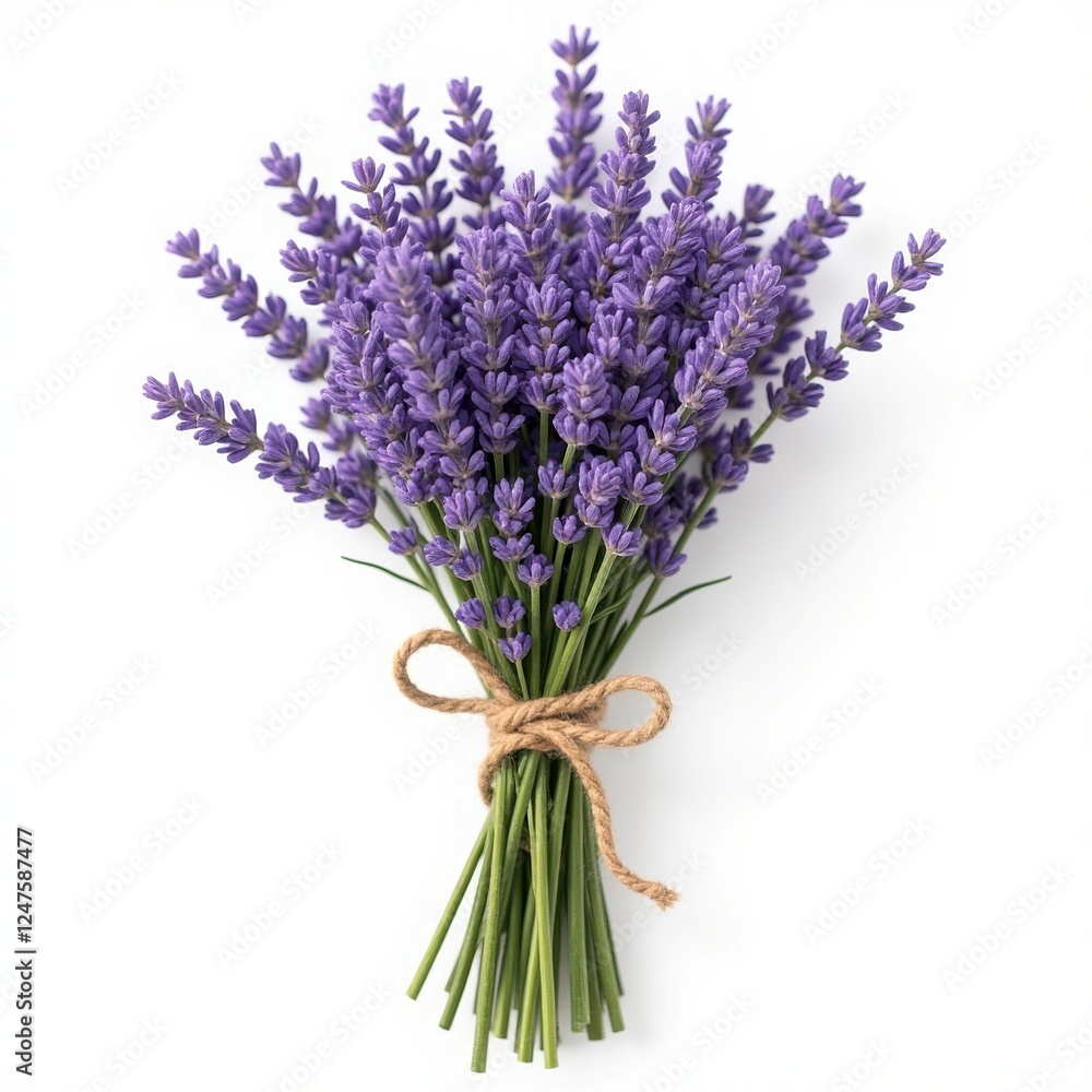 Obraz premium Lavender Tied with Twine, Symbol of Tranquility, Relaxation and the Aesthetics of Provence