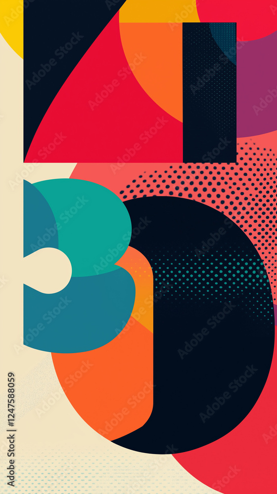 Abstract design in vibrant colors and room for text