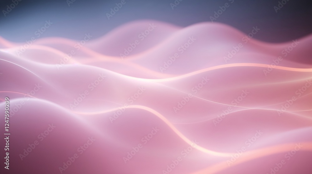Obraz premium Soft pink abstract waves with a smooth glowing effect