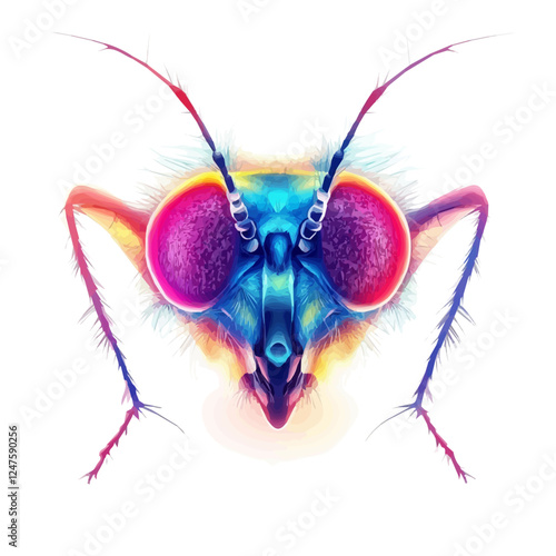 Mosquito Head Vector Illustration | Detailed Insect Artwork for Logos & Digital Designs  
