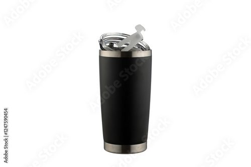 Travel Mug isolated on white background.
Tumbler Double Wall Vacuum Insulated Coffee Mug Stainless Steel Coffee Cup with Lid.