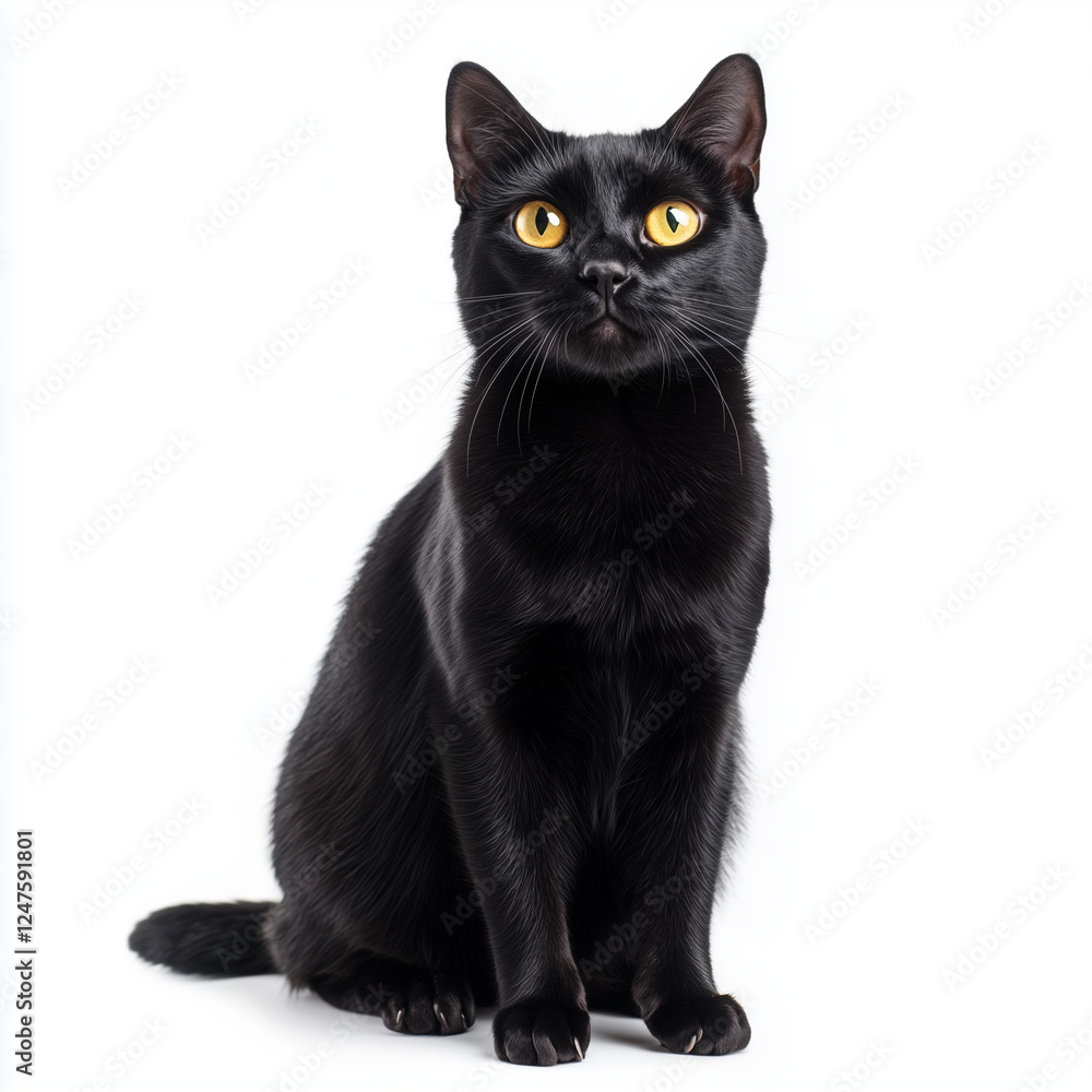 Black cat isolated on a white background Black cat isolated on a white background