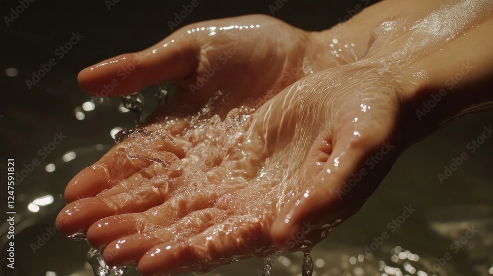 Fototapeta premium Golden Hour Water Hands