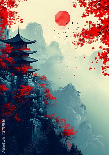 japanese temple in water