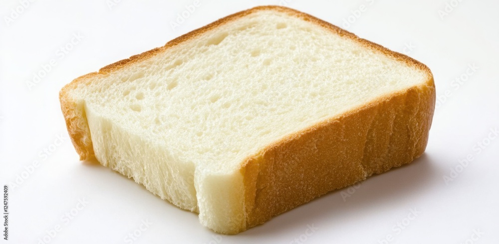 A Slice of Simplicity: A perfectly toasted slice of white bread, capturing the essence of a classic culinary staple. It's soft, inviting and ready to be enjoyed. A Slice of Simplicity: A perfectly toasted slice of white bread, capturing the essence of a classic culinary staple. It's soft, inviting and ready to be enjoyed.