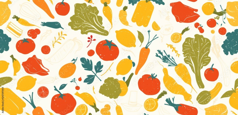 Flat vector illustration of various vegetables, featuring a simple and clean design on a white background, perfect for food-related themes. Flat vector illustration of various vegetables, featuring a simple and clean design on a white background, perfect for food-related themes.