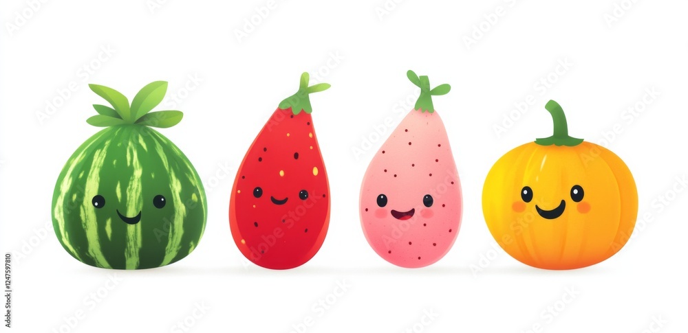 Flat vector illustration of various vegetables, featuring a simple and clean design on a white background, perfect for food-related themes. Flat vector illustration of various vegetables, featuring a simple and clean design on a white background, perfect for food-related themes.