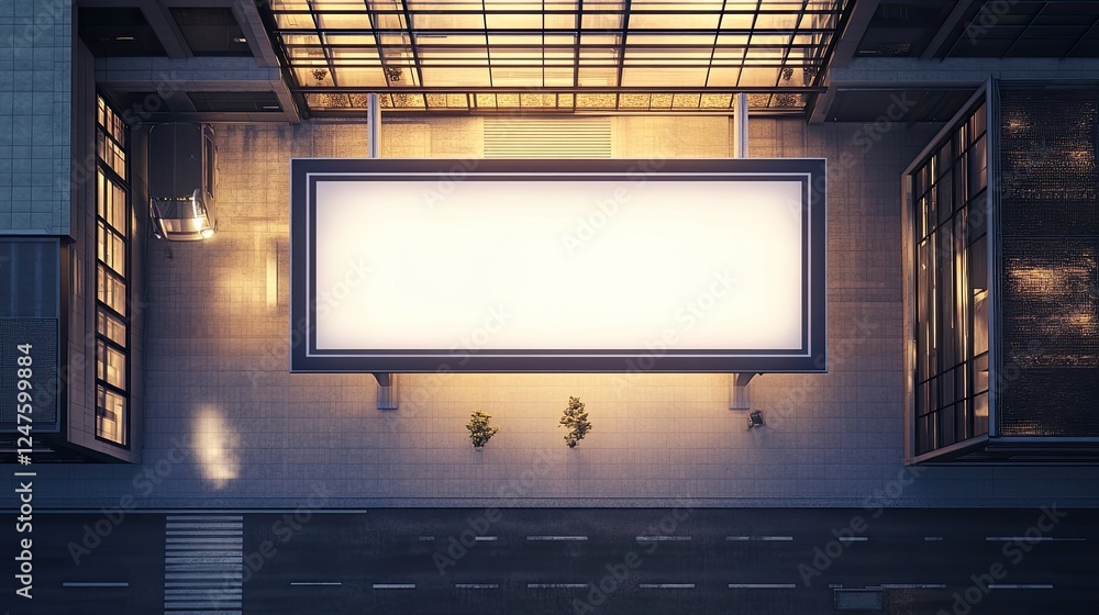Blank billboard at night in city. Blank billboard at night in city.