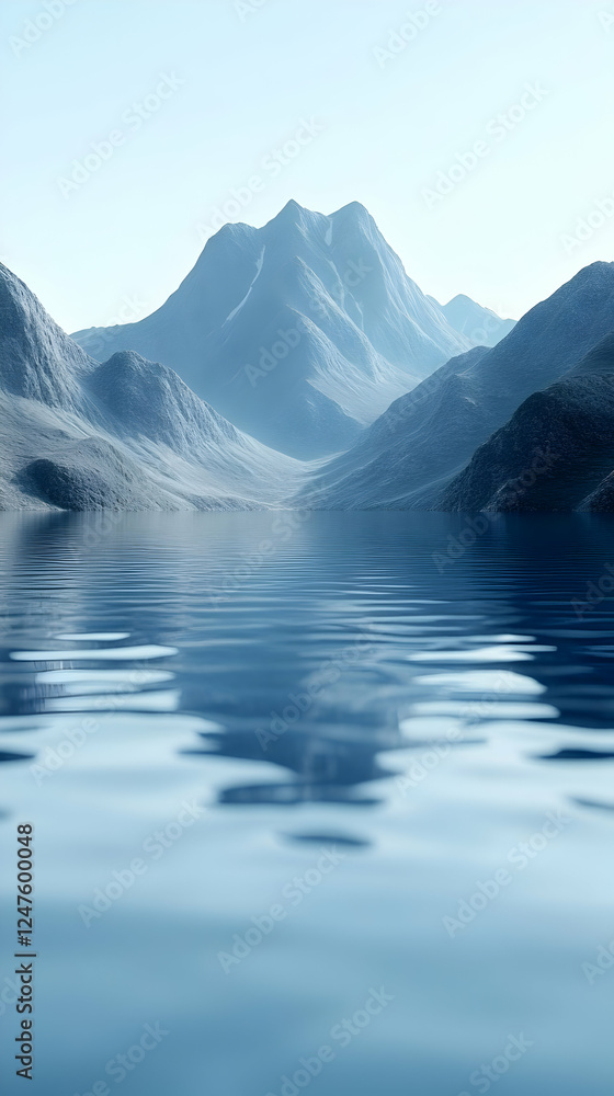Calm Mountain Scenery With Water Reflection Calm Mountain Scenery With Water Reflection