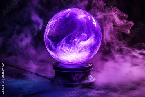 Wallpaper Mural Enchanted purple crystal ball with a magical and mysterious glow and misty ambiance Torontodigital.ca