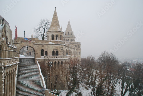 view of budapest hungary in winter
