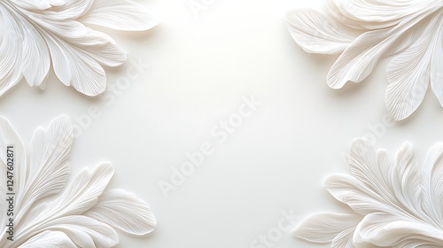 White Floral Design Elegant Background Frame