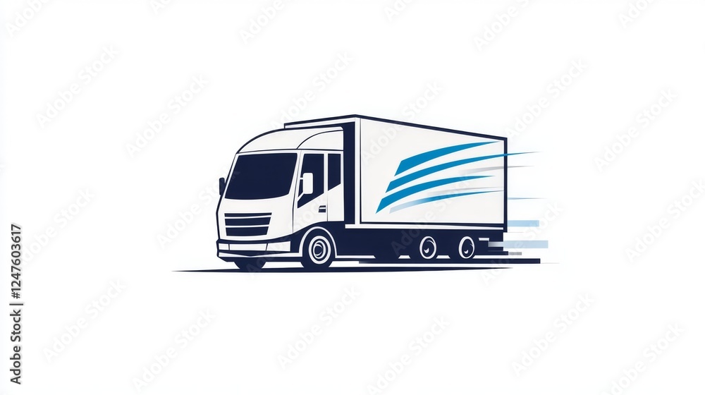 Naklejka premium Modern transportation logo design with customizable text space for logistics and freight services